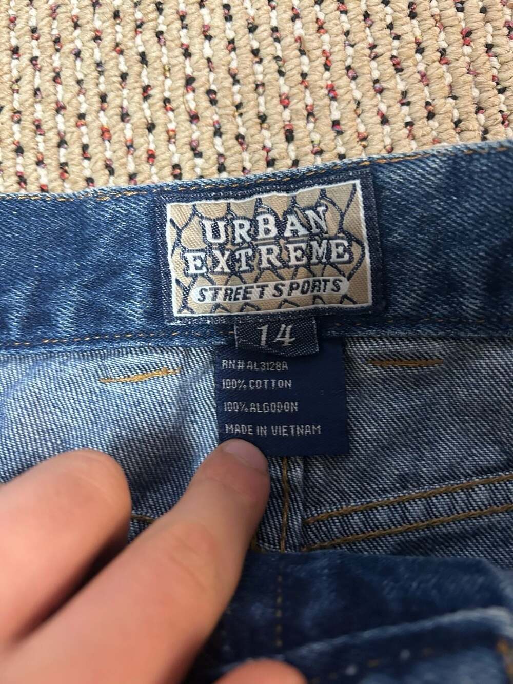 Vintage Urban Extreme Street Sports Baggy Y2K Wide Leg Denim Jeans - Picture 3 of 4